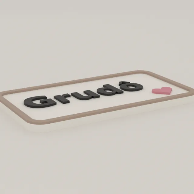 Placa com relevo impresso em 3D pela Grudô